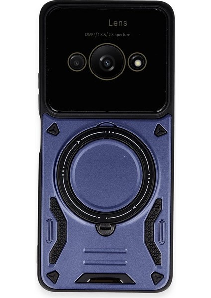 Xiaomi Poco C61 Kılıf Joy Lens Standlı Kapak - Lacivert Ynsmr