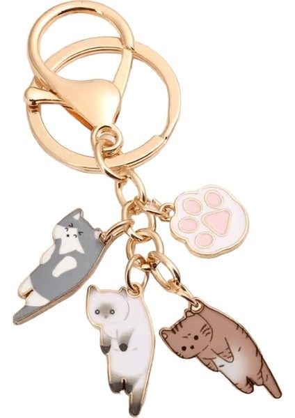 Baihu Kawaii Kedi Anahtarlık Pet Paw Anahtarlık Hayvan Ayak Izi Anahtarlık Zincirleri Hatıra Hediyeler (Yurt Dışından)
