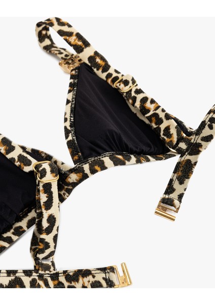 Aksesuar Detaylı Leopar Desenli Bralet Bikini Üstü fiyatları