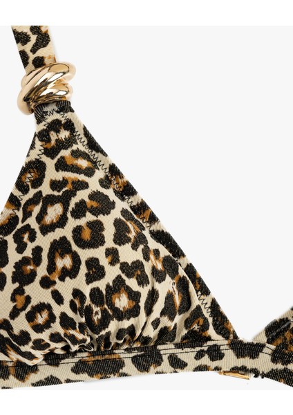 Aksesuar Detaylı Leopar Desenli Bralet Bikini Üstü modelleri