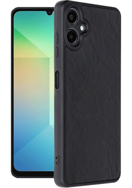 Samsung Galaxy A06 Kılıf Aras Deri Kapak - Siyah Ynsmr