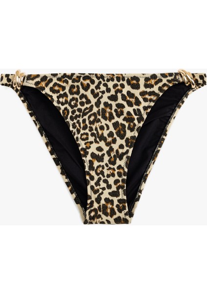 Aksesuar Detaylı Leopar Desenli Bikini Altı