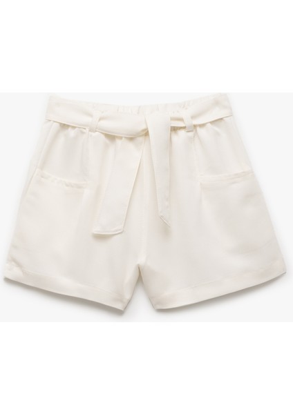 Cepli Modal Karışımlı Kemer Detaylı Şort