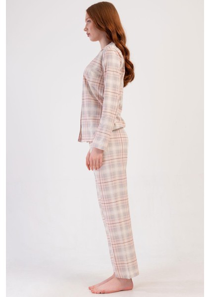 Kadın Gömlek Yaka Önden Düğmeli Uzun Kol Somon Pijama Takımı C0T3N0O014 fiyatları