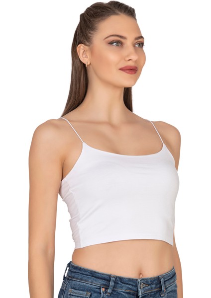 Özkan 27370 Kadın Modal Pamuklu Likralı Esnek Rahat Vücuda Oturan Spagetti Askılı Örme Crop Atlet fırsatları