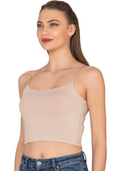 Özkan 27370 Kadın Modal Pamuklu Likralı Esnek Rahat Vücuda Oturan Spagetti Askılı Örme Crop Atlet modelleri