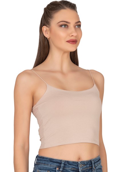 Özkan 27370 Kadın Modal Pamuklu Likralı Esnek Rahat Vücuda Oturan Spagetti Askılı Örme Crop Atlet fırsatları