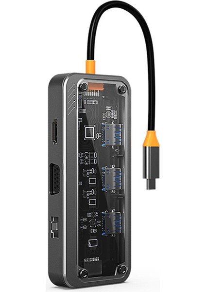 Datastar Type-C 8 In 1 Multi Functional Hub Station Çoklayıcı