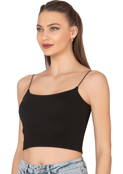 Özkan 27370 Kadın Modal Pamuklu Likralı Esnek Rahat Vücuda Oturan Spagetti Askılı Örme Crop Atlet modelleri