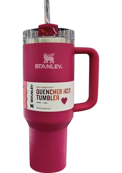 New 2025 Stanley 40 Oz Valentines Day Red Pipetli (Özel Seri)