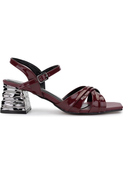Kadın Vegan Bordo Rugan Topuklu Ayakkabı 1134 5060 Bn Ayk Y25 Bordo Rgn