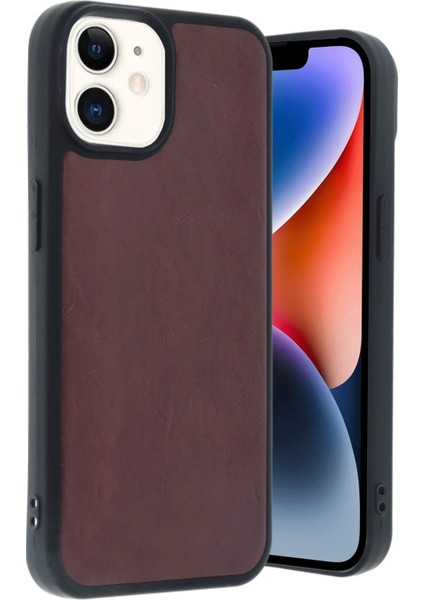 Iphone 11 Kılıf Aras Deri Kapak - Bordo Nrmsa