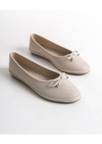 202 Bej Comfort Casual Kadın Babet