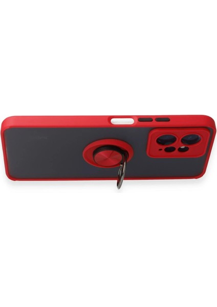 Xiaomi Redmi Note 12 4g Kılıf Montreal Yüzüklü Silikon Kapak - Kırmızı Nrmsa