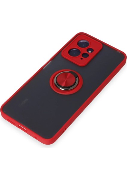 Xiaomi Redmi Note 12 4g Kılıf Montreal Yüzüklü Silikon Kapak - Kırmızı Nrmsa
