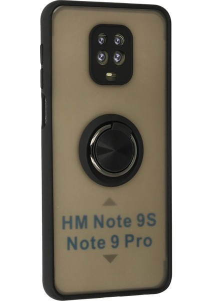 Xiaomi Redmi Note 9 Pro Kılıf Montreal Yüzüklü Silikon Kapak - Siyah Nrmsa