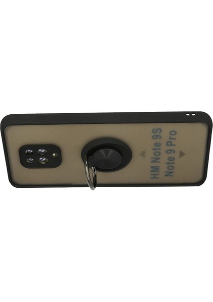 Xiaomi Redmi Note 9 Pro Kılıf Montreal Yüzüklü Silikon Kapak - Siyah Nrmsa