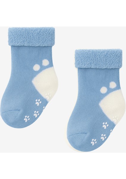 Bebek 3'lü Havlu Soket Çorap Mavi-Beyaz-Sarı fırsatları
