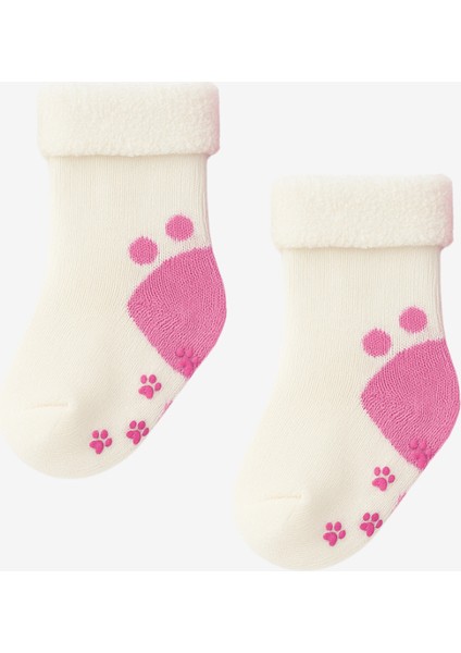Kız Bebek 3'lü Havlu Soket Çorap Pembe-Beyaz-Sarı modelleri