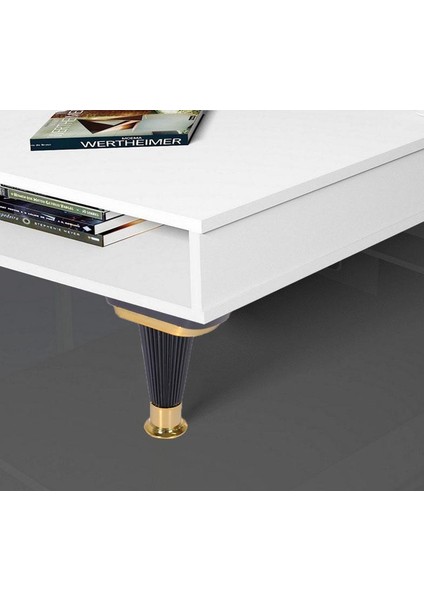 (4 Adet) Mobilya Kanepe Puf Ünite Sehpa Ayağı Siyah Gold Baza Yükseltici Ayak 15 cm
