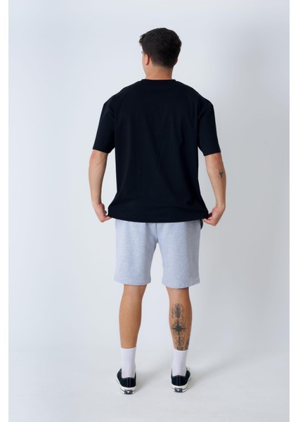 Bisiklet Yaka Oversize T-Shirt Siyah indirimleri