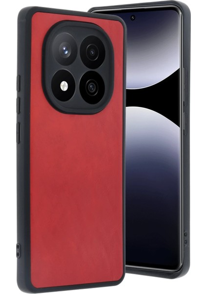 Xiaomi Redmi Note 14 Pro 4g Kılıf Aras Deri Kapak - Kırmızı Nrmsa
