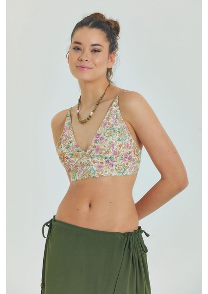 Bağcıklı Sırtı Açık Ayarlanabilir Crop Bluz