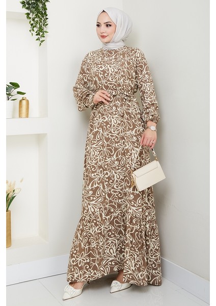 Zelal Dokuma Viskon Elbise 1480 - Vizon