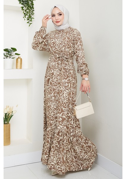 Zelal Dokuma Viskon Elbise 1480 - Vizon modelleri