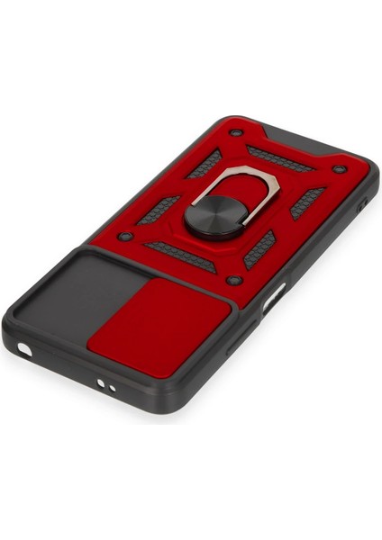 Xiaomi Redmi Note 12 4g Kılıf Pars Lens Yüzüklü Silikon - Kırmızı Nrmsa