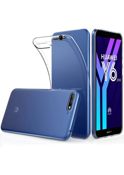 Huawei Y6 2018 Kılıf Lüx Şeffaf Silikon Nrmsa