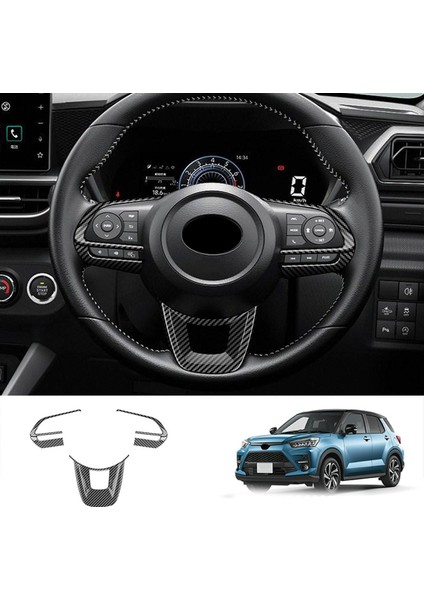 3 Adet/takım Karbon Fiber Araba Direksiyon Dekorasyon Kapak Trim Etiket Toyota Raize 200 Serisi Için 210A 2021 Veloz 2022 (Yurt Dışından) indirimleri