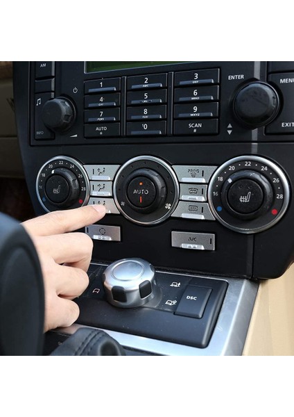 2009-2012 Land Rover Freelander 2 Için Araba Alüminyum Alaşımlı Konsol Klima Düğmesi Etiket Kapak Trim Aksesuarları (Yurt Dışından)