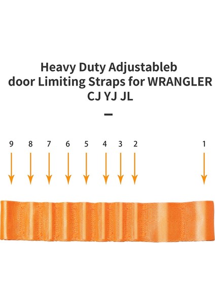 Güncellenmiş Ağır Hizmet Tipi Güçlü Ayarlanabilir Kapı Sınırlama Kontrol Kayışı Jeep Wrangler Tj Jk Jl Yük 1000 Lb Kemer 2 Adet, Turuncu (Yurt Dışından) modelleri