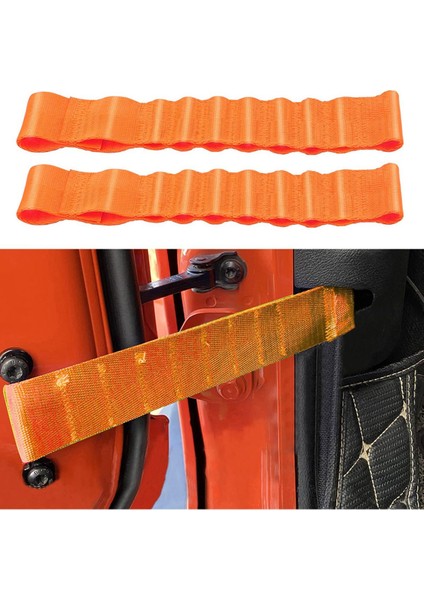 Güncellenmiş Ağır Hizmet Tipi Güçlü Ayarlanabilir Kapı Sınırlama Kontrol Kayışı Jeep Wrangler Tj Jk Jl Yük 1000 Lb Kemer 2 Adet, Turuncu (Yurt Dışından) fırsatları