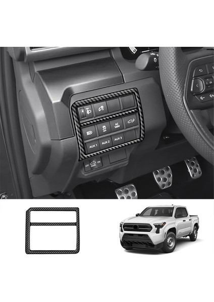Araba Çok Işlevli Anahtar Paneli Trim Çerçeve Kapak Sticker Toyota Tacoma 2024 Araba Iç Aksesuarları Karbon Fiber (Yurt Dışından) fiyatları