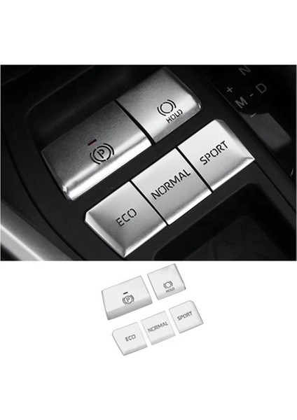 5 Adet Gümüş Merkezi Kontrol Dişlisi Multimedya Düğme Kapağı Trim Etiket Aksesuarları Toyota Rav4 2019-2021 Için (Yurt Dışından) fırsatları