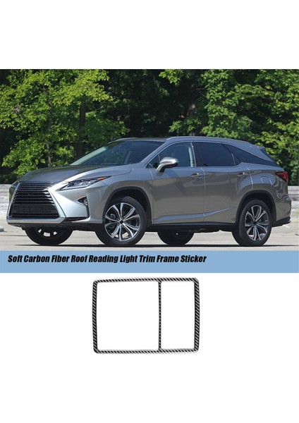 Araba Ön Tavan Okuma Lambası Trim Kapak Sticker Lexus Rx 2016-2019 Yumuşak Karbon Fiber Tavan Lambası Dekoratif Çerçeve (Yurt Dışından) modelleri