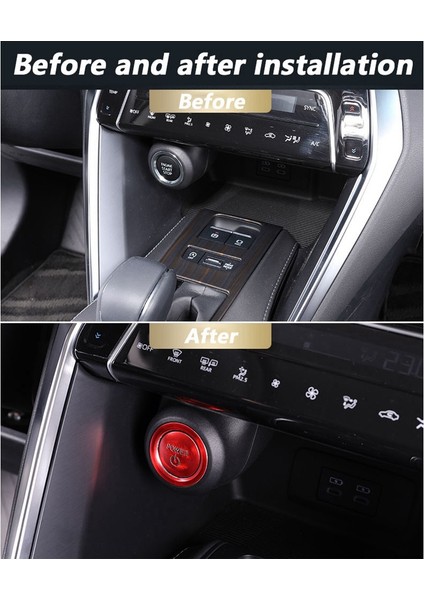 Toyota Harrier Venza 2020-2022 Araba Motoru Çalıştırma Anahtarı Düğmesi Sticker Kapak Trim Dekorasyon Yama Aksesuarları, Gümüş (Yurt Dışından) modelleri