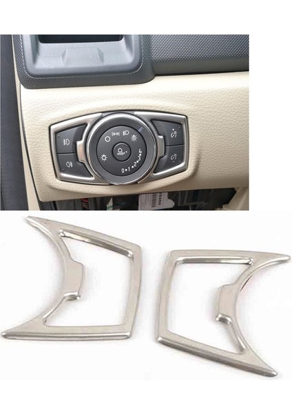 Paslanmaz Çelik Ford Ranger Everest Endeavor 2015+ Far Topuzu Anahtarı Düğme Kapağı Trim Dekoratör Aksesuarları (Yurt Dışından) fiyatları