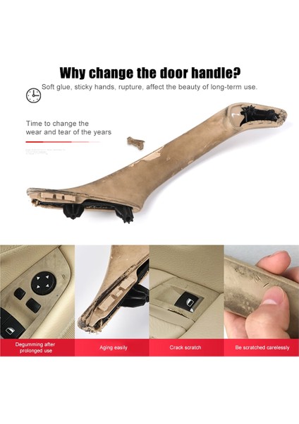 Rhd Araba Iç Kapı Kolu Iç Kapı Paneli Çekme Ayar Kapağı -Bmw 5 Serisi F10 F11 520 525 Bej Rhd (Yurt Dışından) fiyatları