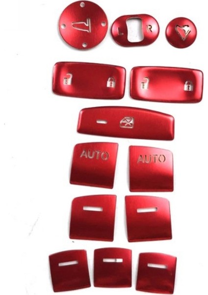 11. Nesil Honda Civic 2022 Pencere Camı Kaldırma Anahtarı Düğmesi Kapağı Trim Sticker Aksesuarları, Oto Düğmesi Ile, Kırmızı 13 Adet (Yurt Dışından)