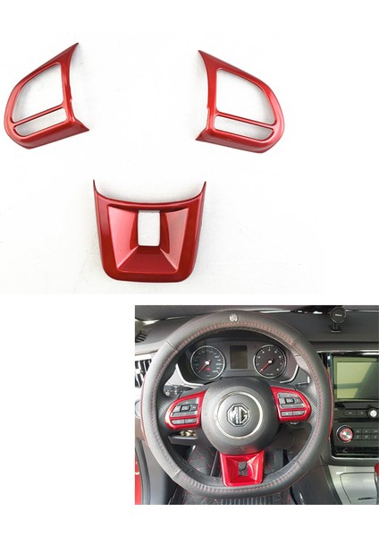 3 Adet/takım Abs Araba Direksiyon Düğme Kapağı Etiket Iç Dekorasyon Için Mg5 Mg6 Mg Hs Zs Araba Styling Kırmızı (Yurt Dışından) fiyatları