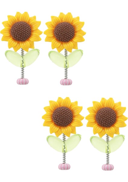4 Adet Araba Gösterge Paneli Ayçiçeği Süsü Baş Sallayan Dans Eden Ayçiçeği Karikatür Süsü Araba Iç Mekanı Sevimli Çiçek Süsü (Yurt Dışından)
