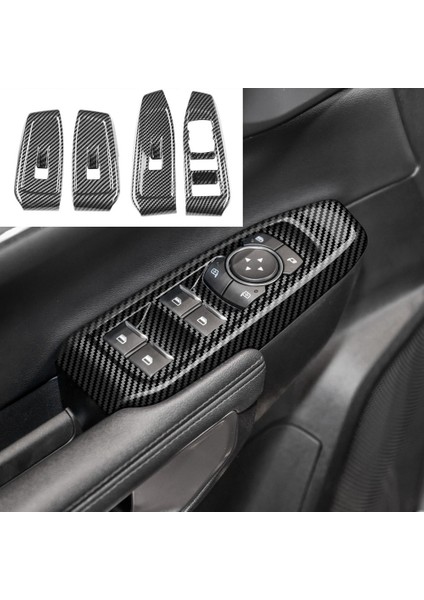 Ford Ranger Everest 2023 Için Araba Pencere Camı Kaldırma Düğmesi Anahtarı Kapağı Trim Kapı Kol Dayama Paneli Karbon Fiber (Yurt Dışından) modelleri