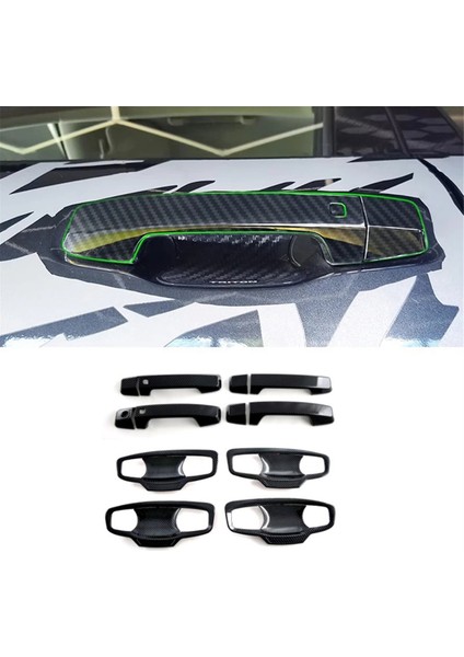 Mitsubishi Triton / L200 2024 Dış Aksesuarlar Karbon Fiber Için Kapı Kolu Kapağı + Kapı Kolu Kase Kapağı Döşemesi (Yurt Dışından) modelleri