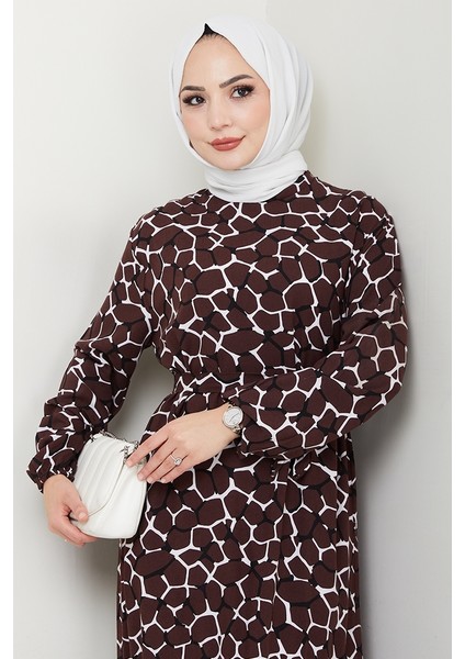 Lessa Dokuma Viskon Elbise 1475 - Acı Kahve fiyatları