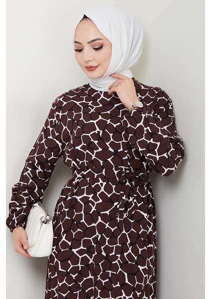 Lessa Dokuma Viskon Elbise 1475 - Acı Kahve fırsatları