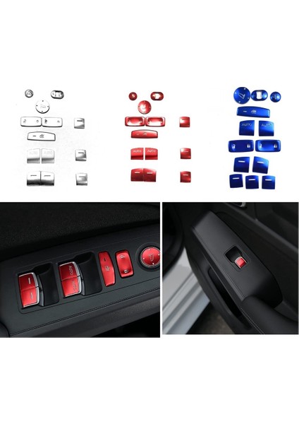 13 Adet Kırmızı Pencere Camı Kaldırma Anahtarı Düğme Kapağı Trim Etiket Honda Civic 11TH Gen 2022 Için (Yurt Dışından)