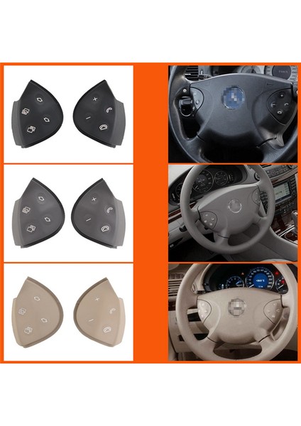 Mercedes-Benz E-Class W211 E320 E350 E550 2003-2006 Bej Için Araba Direksiyon Simidi Anahtarı Kontrol Düğmesi Trim Kapağı (Yurt Dışından) modelleri